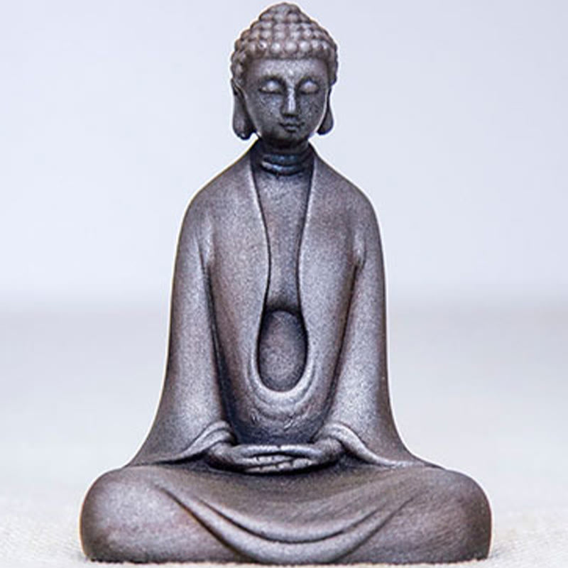 Buddha Stones手作り 瞑想 釈迦牟尼仏 鉄粉 錆 鋳造 樹脂 像 装飾
