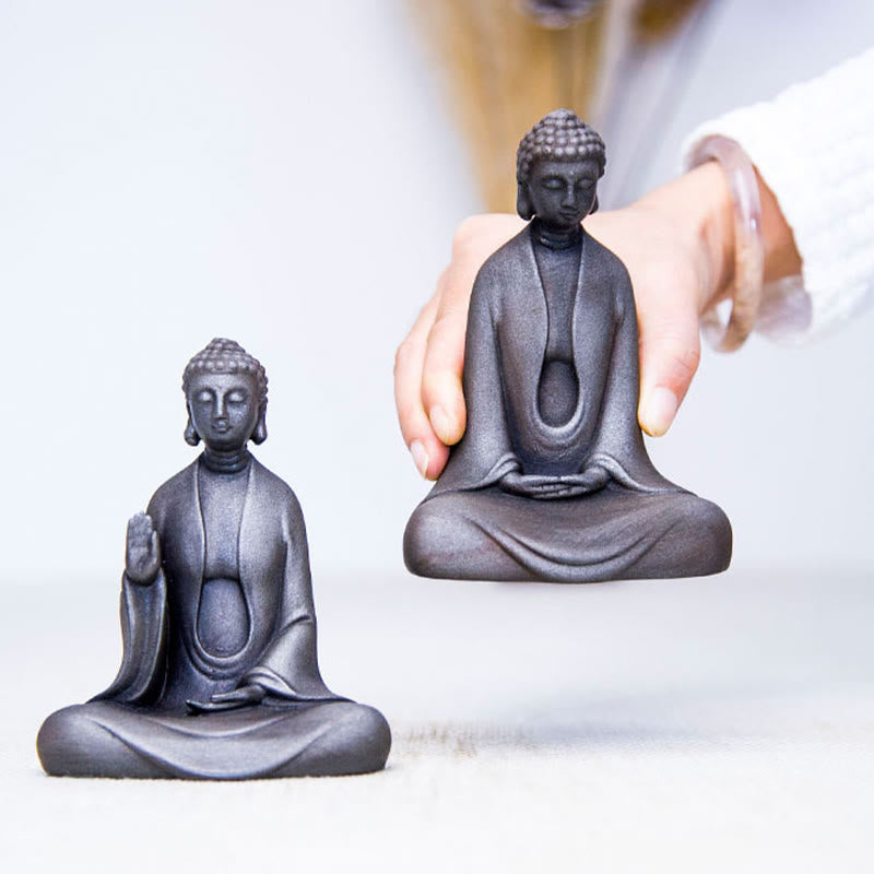 Buddha Stones手作り 瞑想 釈迦牟尼仏 鉄粉 錆 鋳造 樹脂 像 装飾