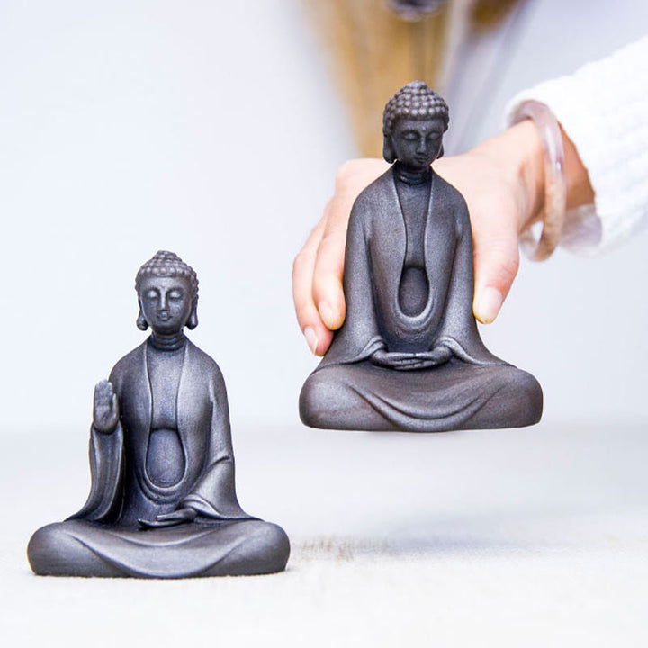 Buddha Stones手作り 瞑想 釈迦牟尼仏 鉄粉 錆 鋳造 樹脂 像 装飾