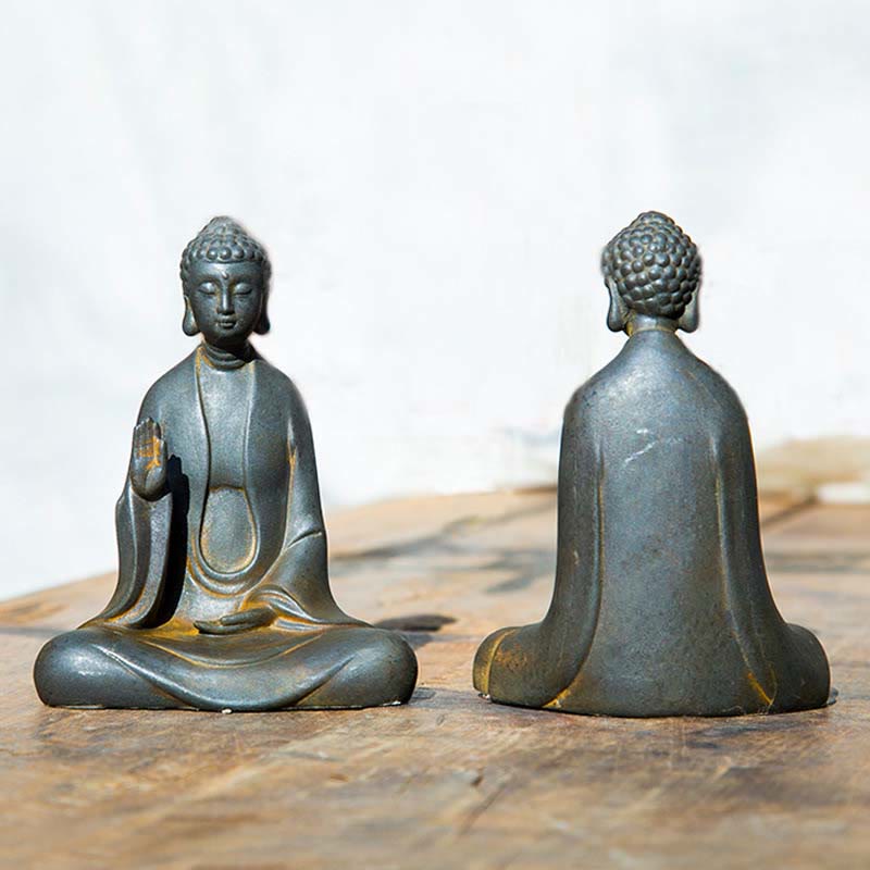 Buddha Stones手作り 瞑想 釈迦牟尼仏 鉄粉 錆 鋳造 樹脂 像 装飾