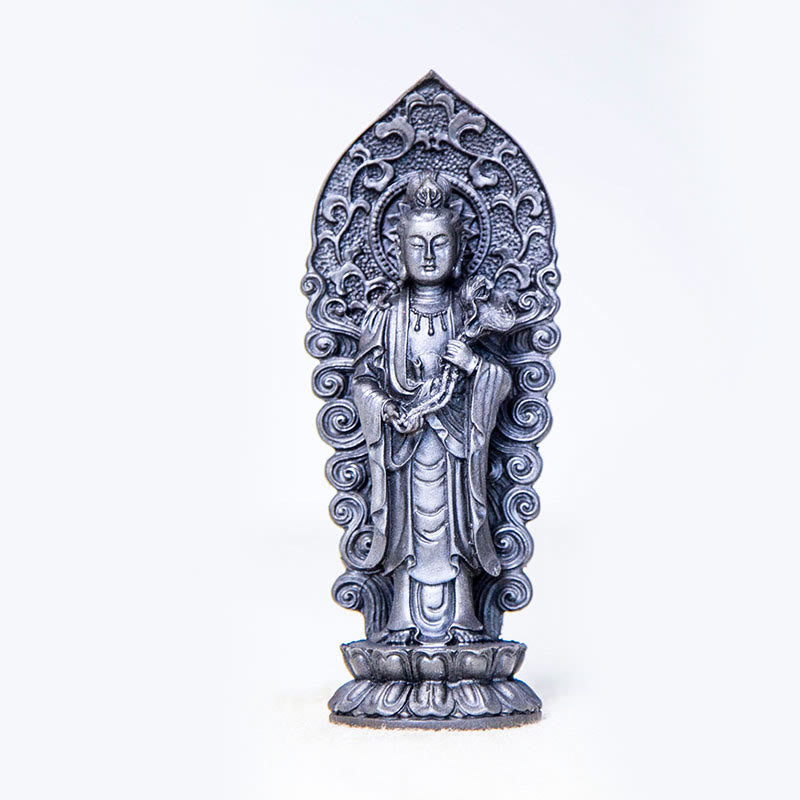 Buddha Stones手作り阿弥陀観音観音菩薩 Mahastamaprapta 鉄粉錆キャスト樹脂像装飾