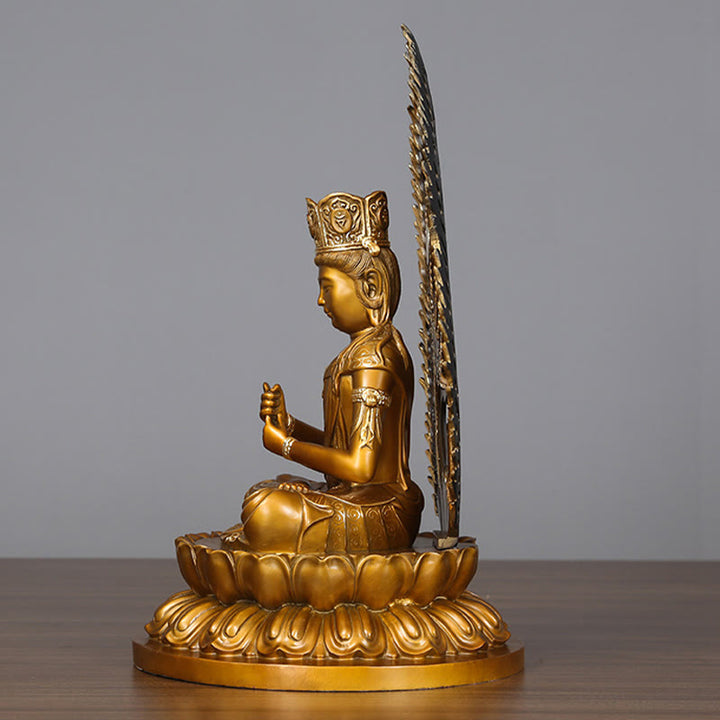 Buddha Stones如来仏像 静寂の銅像 家へのお供え装飾 - image 3