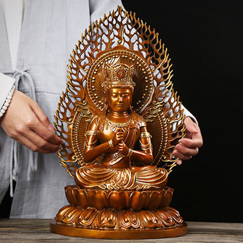 Buddha Stones如来仏像 静寂の銅像 家へのお供え装飾 - image 9
