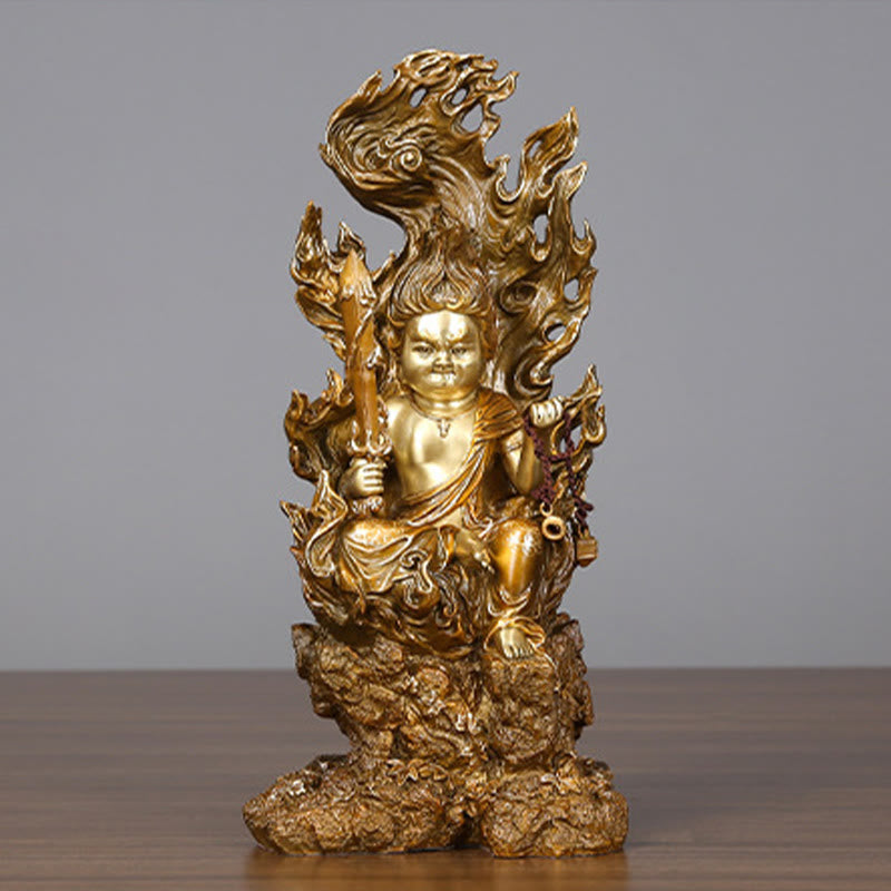 Buddha Stones不動明王 仏像 静寂の銅像 家へのお供え装飾 - image 12