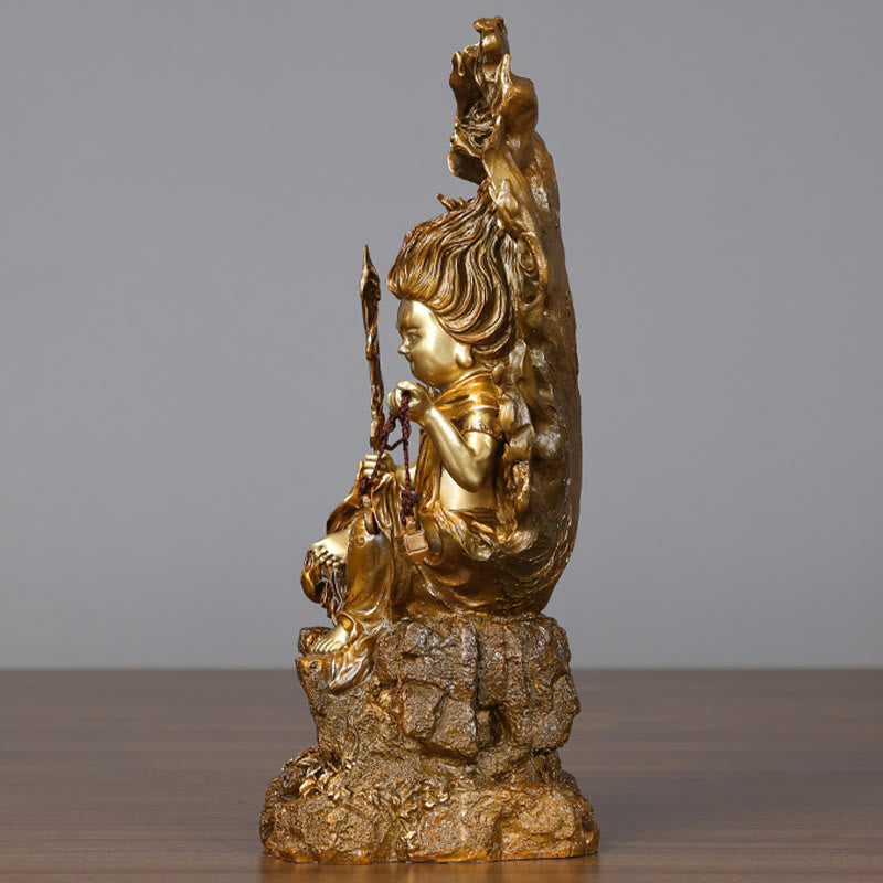 Buddha Stones不動明王 仏像 静寂の銅像 家へのお供え装飾 - image 13