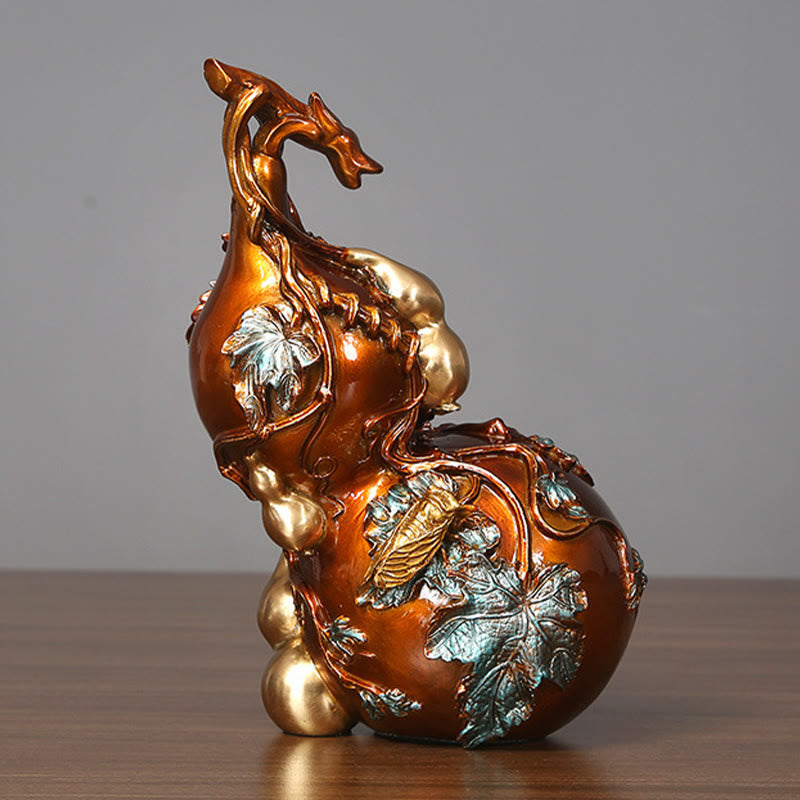 Buddha Stones金色のひょうたん 真鍮銅像 家庭用デスク装飾 - image 12