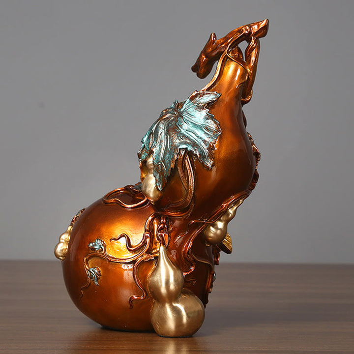 Buddha Stones金色のひょうたん 真鍮銅像 家庭用デスク装飾 - image 2