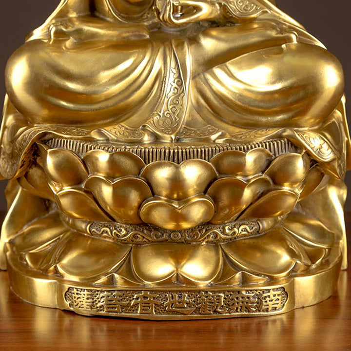 Buddha Stones観音菩薩 富の真鍮銅像 家庭用デスク装飾