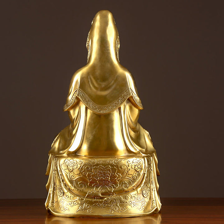Buddha Stones観音菩薩 富の真鍮銅像 家庭用デスク装飾 - image 7