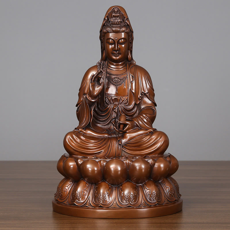 Buddha Stones観音菩薩 蓮華 富 銅像 家庭用 デスク装飾 - 大観世音菩薩 30*28*56cm - image 3