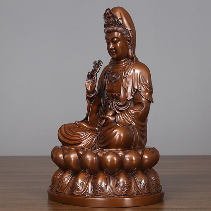 Buddha Stones観音菩薩 蓮華 富 銅像 家庭用 デスク装飾 - image 18