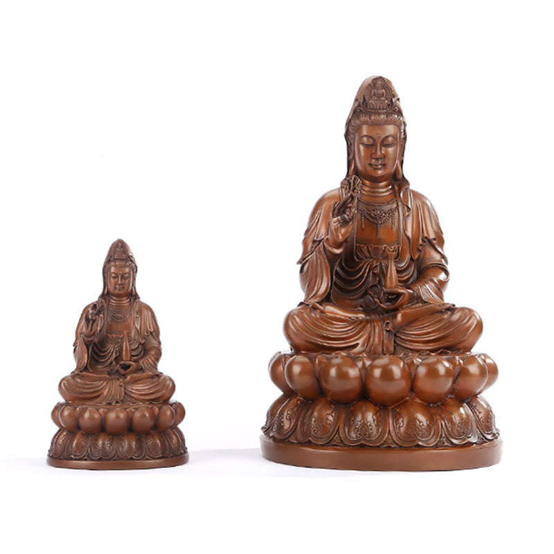 Buddha Stones観音菩薩 蓮華 富 銅像 家庭用 デスク装飾 - image 19