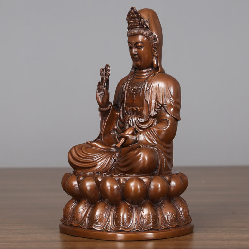 Buddha Stones観音菩薩 蓮華 富 銅像 家庭用 デスク装飾 - image 9