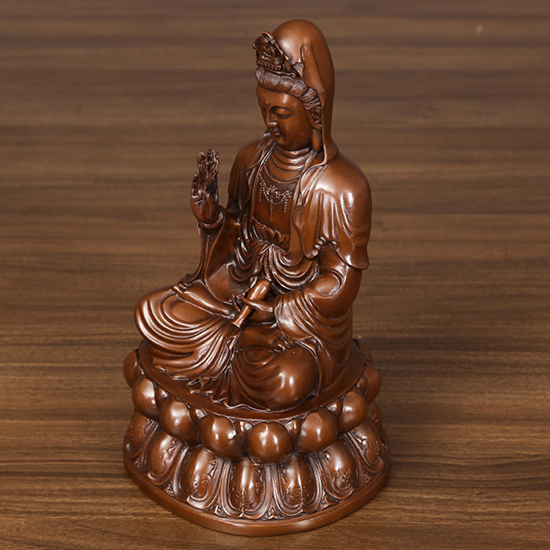 Buddha Stones観音菩薩 蓮華 富 銅像 家庭用 デスク装飾 - image 14