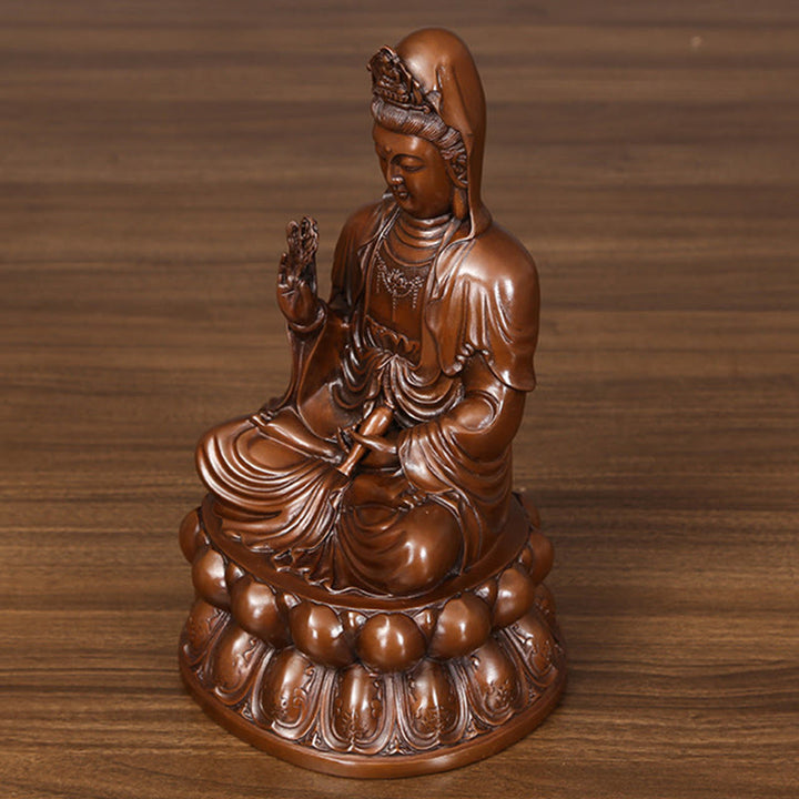 Buddha Stones観音菩薩 蓮華 富 銅像 家庭用 デスク装飾 - image 14