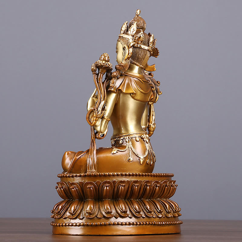 Buddha Stones菩薩緑多羅像守護真鍮銅像家供養装飾 - image 3