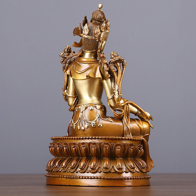 Buddha Stones菩薩緑多羅像守護真鍮銅像家供養装飾 - image 11