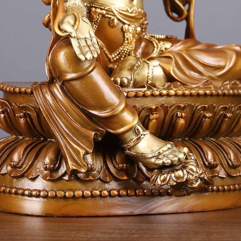 Buddha Stones菩薩緑多羅像守護真鍮銅像家供養装飾 - image 8