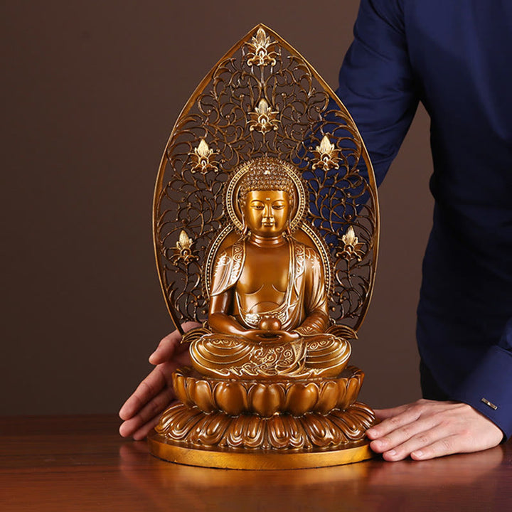 Buddha Stones釈迦牟尼 阿弥陀仏 薬師如来 置物 静寂の銅像 家へのお供え装飾 - image 16