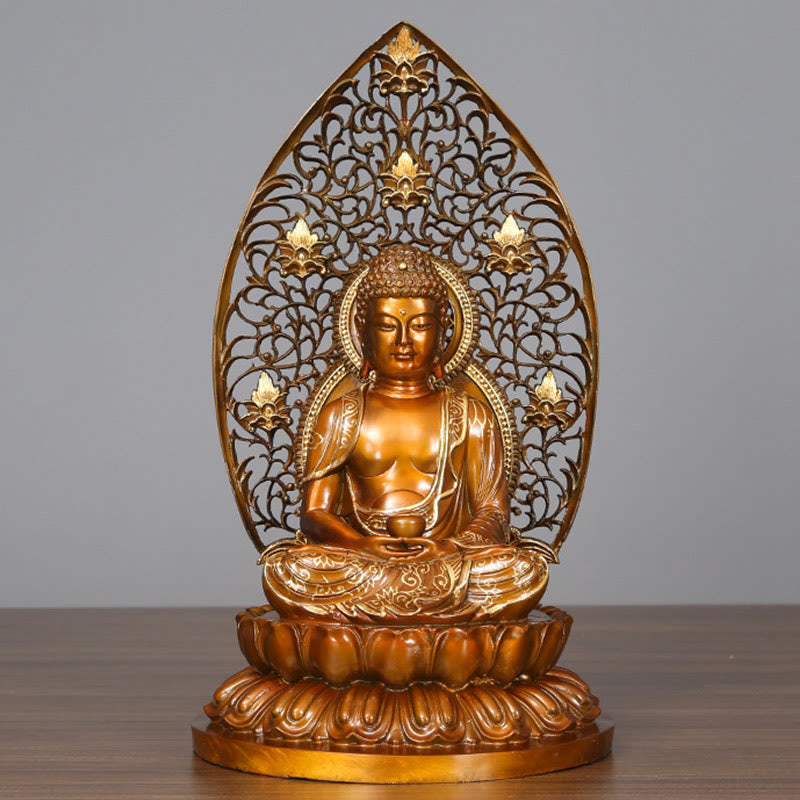 Buddha Stones釈迦牟尼 阿弥陀仏 薬師如来 置物 静寂の銅像 家へのお供え装飾 - 釈迦牟尼 24*23*45cm - image 1