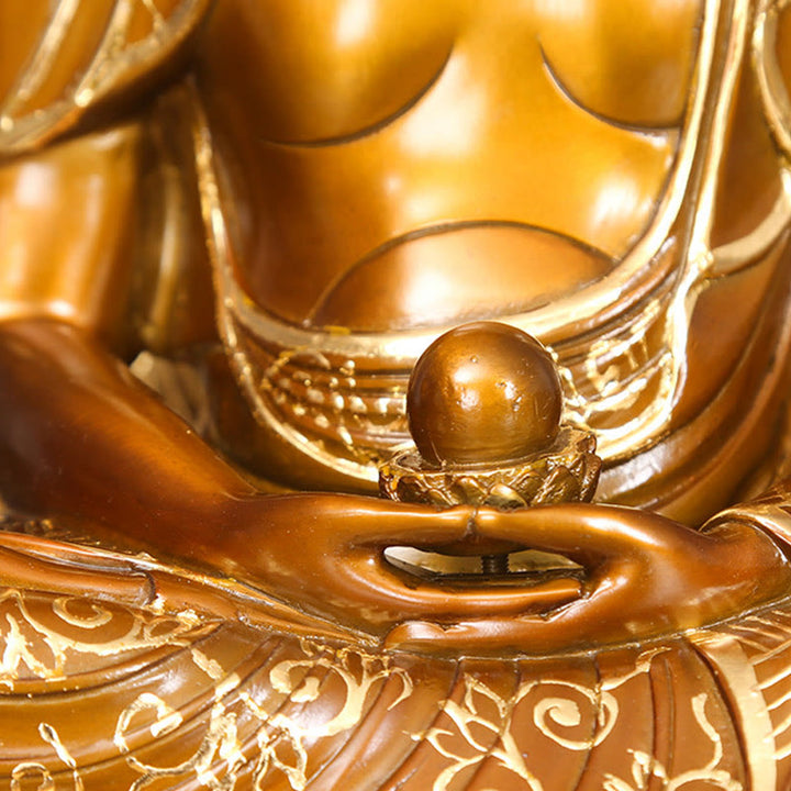 Buddha Stones釈迦牟尼 阿弥陀仏 薬師如来 置物 静寂の銅像 家へのお供え装飾 - image 10