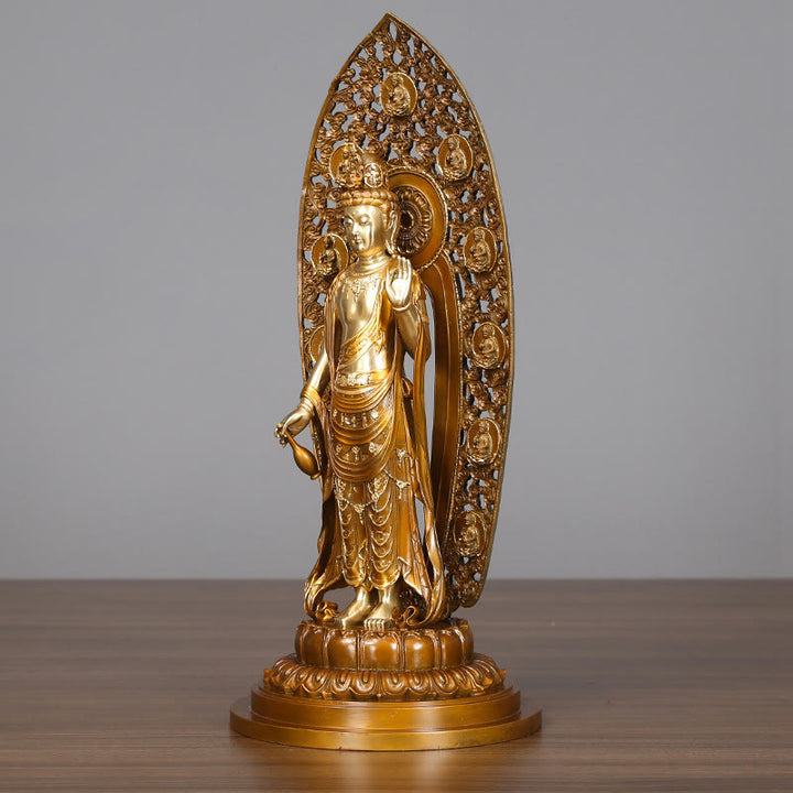 Buddha Stones菩薩 オーラ ハーモニー 真鍮 銅像 自宅 デスク 装飾 - image 2