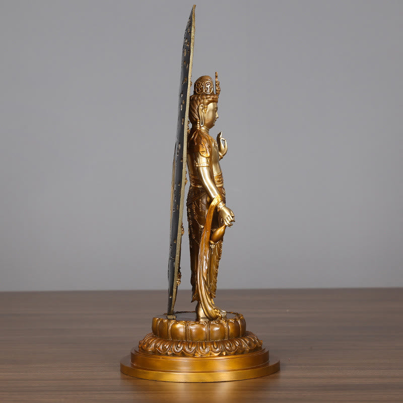Buddha Stones菩薩 オーラ ハーモニー 真鍮 銅像 自宅 デスク 装飾 - image 3