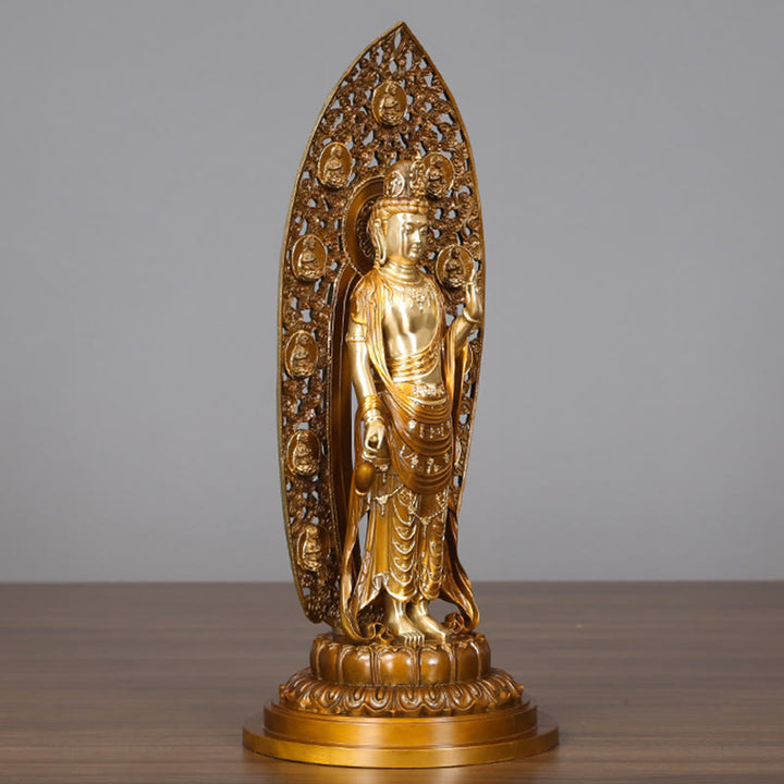 Buddha Stones菩薩 オーラ ハーモニー 真鍮 銅像 自宅 デスク 装飾 - image 1