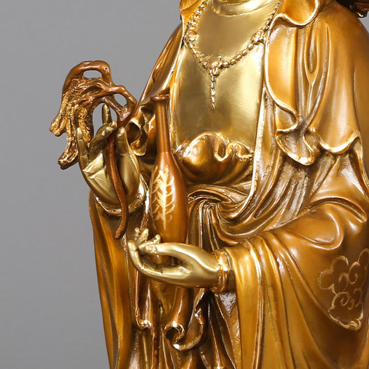 Buddha Stones菩薩 蓮華 オーラ 成功 真鍮 銅像 室内装飾 - image 8