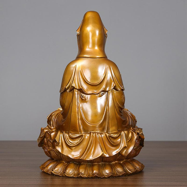 観音Buddha Stones蓮華座像 真鍮銅像 家庭用祭壇装飾