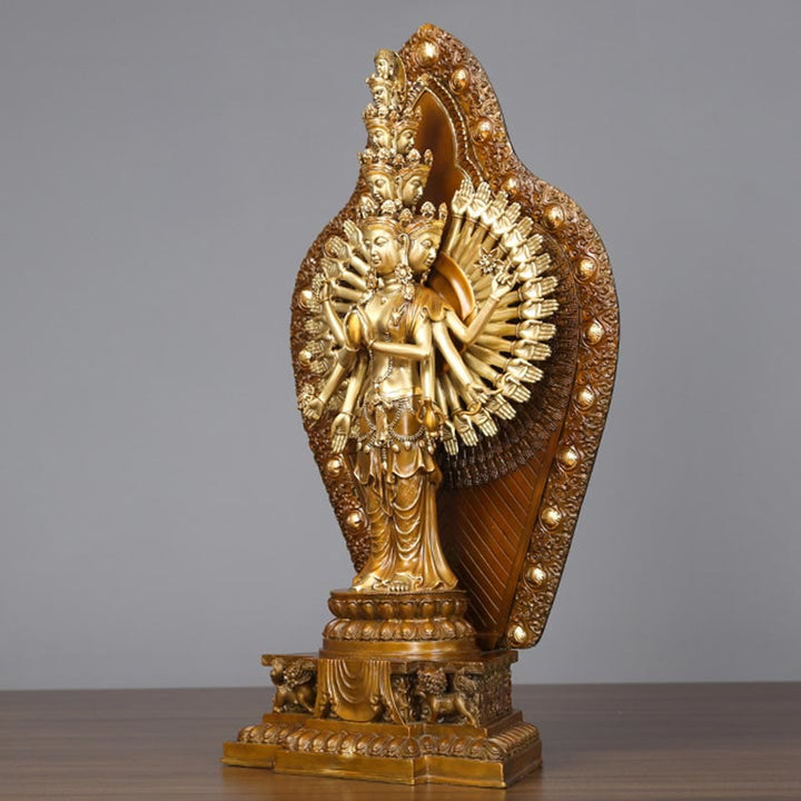 Buddha Stones手作り 千手観音 観音菩薩 富貴 真鍮 銅像 装飾 - image 2