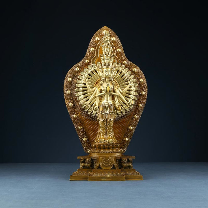 Buddha Stones手作り 千手観音 観音菩薩 富貴 真鍮 銅像 装飾