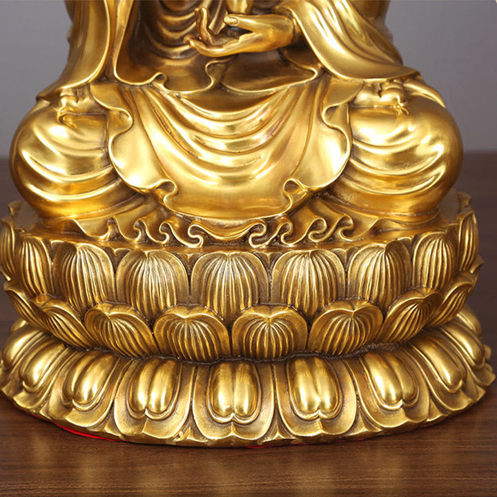 Buddha Stones観音菩薩 柳の瓶を持つ ハーモニー 真鍮銅像 室内装飾