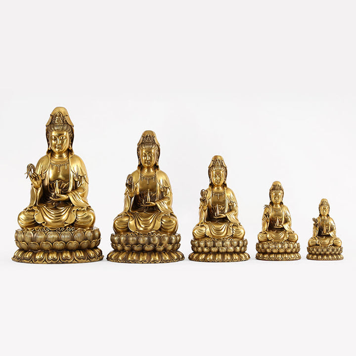 Buddha Stones観音菩薩 柳の瓶を持つ ハーモニー 真鍮銅像 室内装飾