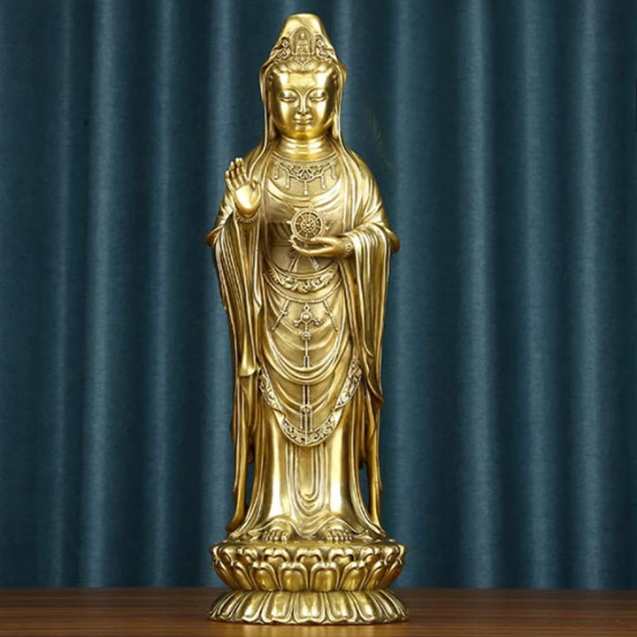 Buddha Stones観音菩薩 法輪宝珠 真鍮銅像 装飾品 - image 19
