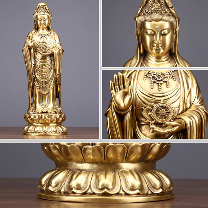 Buddha Stones観音菩薩 法輪宝珠 真鍮銅像 装飾品 - image 22