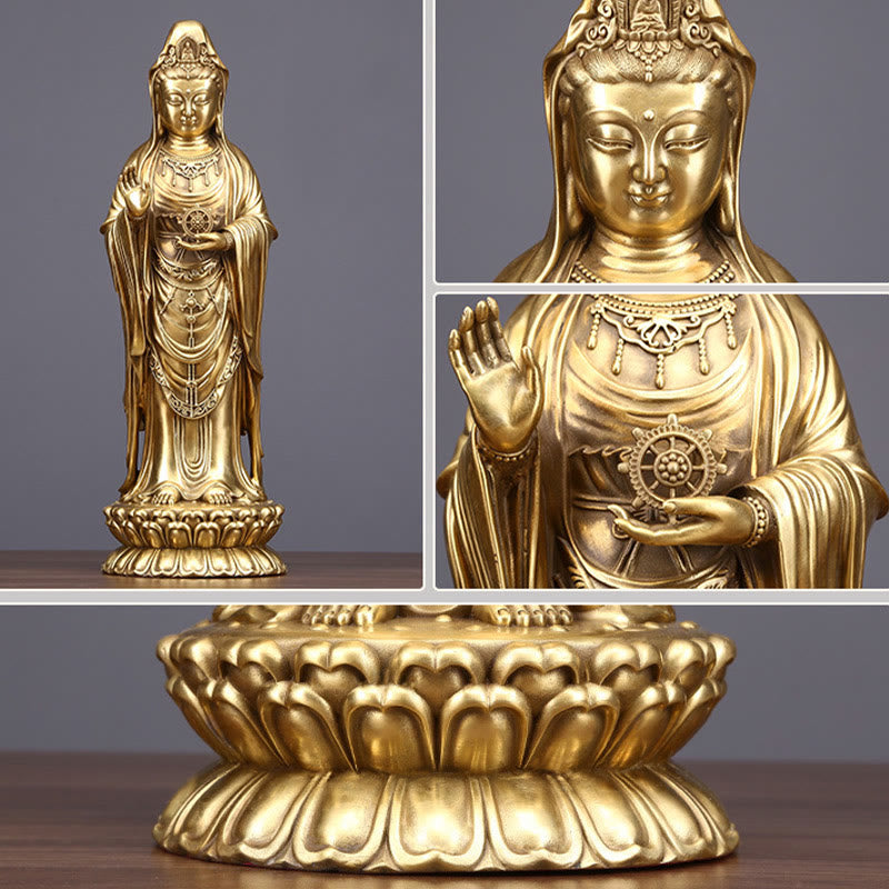 Buddha Stones観音菩薩 法輪宝珠 真鍮銅像 装飾品 - image 11