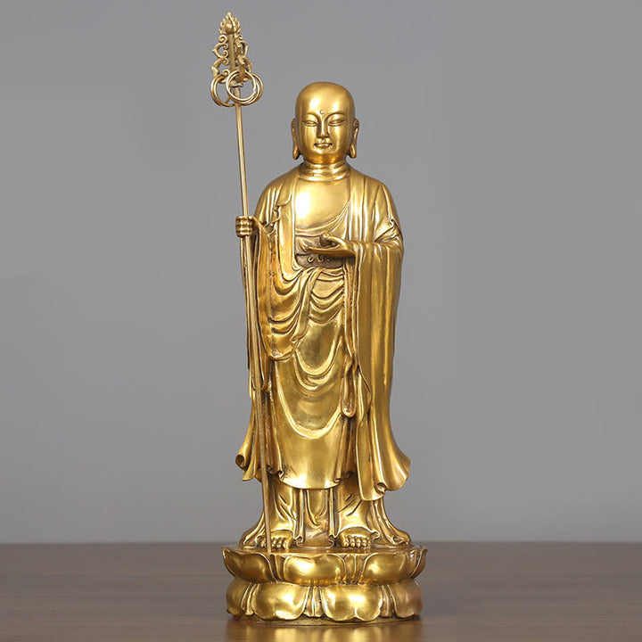 Buddha Stones地蔵菩薩像 慈悲の銅像 家へのお供え装飾 - 地蔵菩薩像 13×31.5cm - image 10