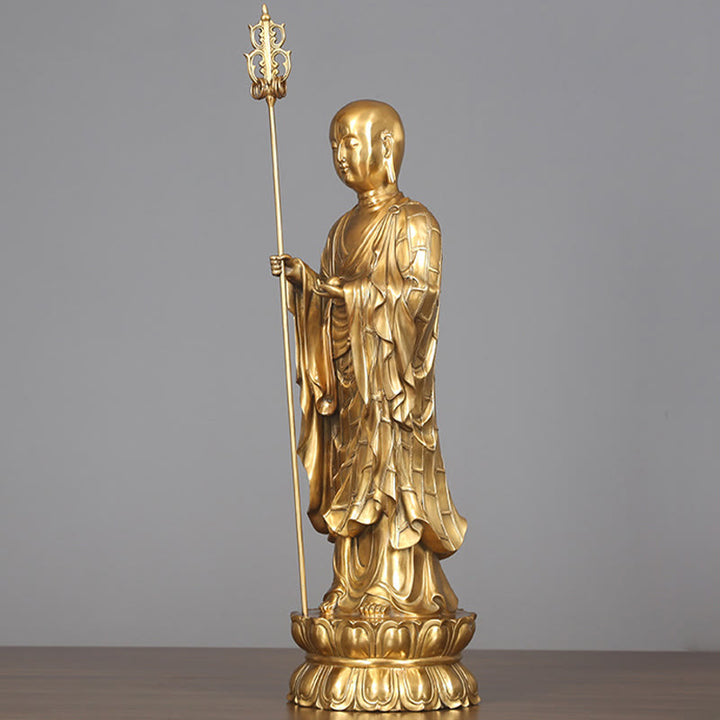 Buddha Stones地蔵菩薩像 慈悲の銅像 家へのお供え装飾 - image 13