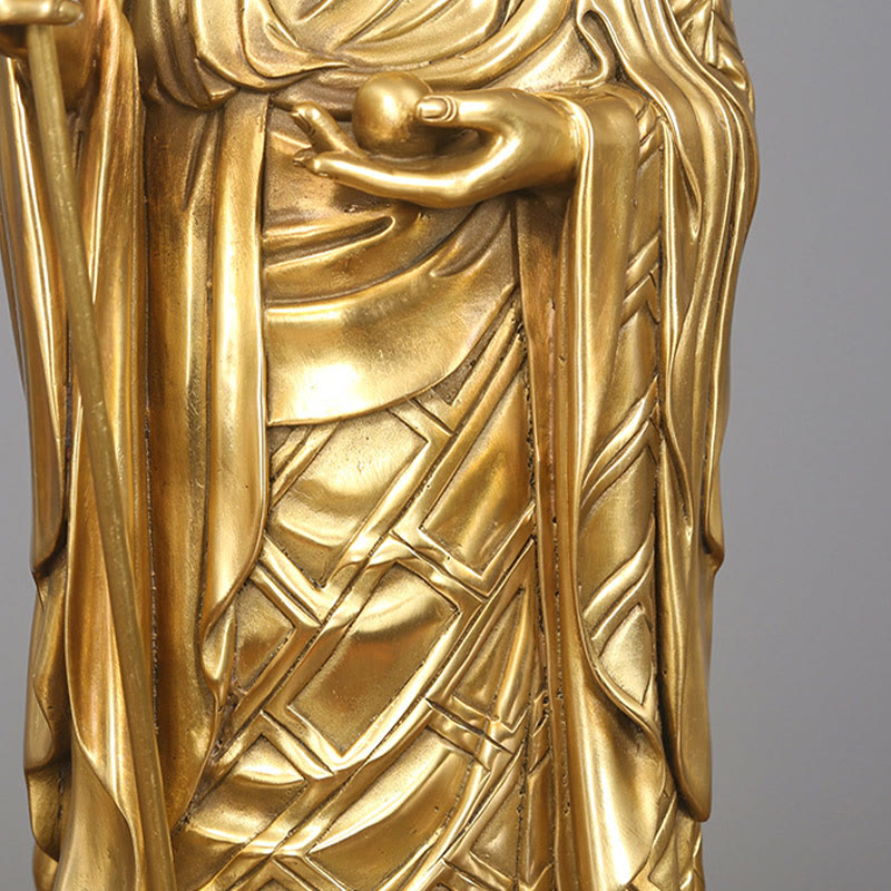 Buddha Stones地蔵菩薩像 慈悲の銅像 家へのお供え装飾 - image 8