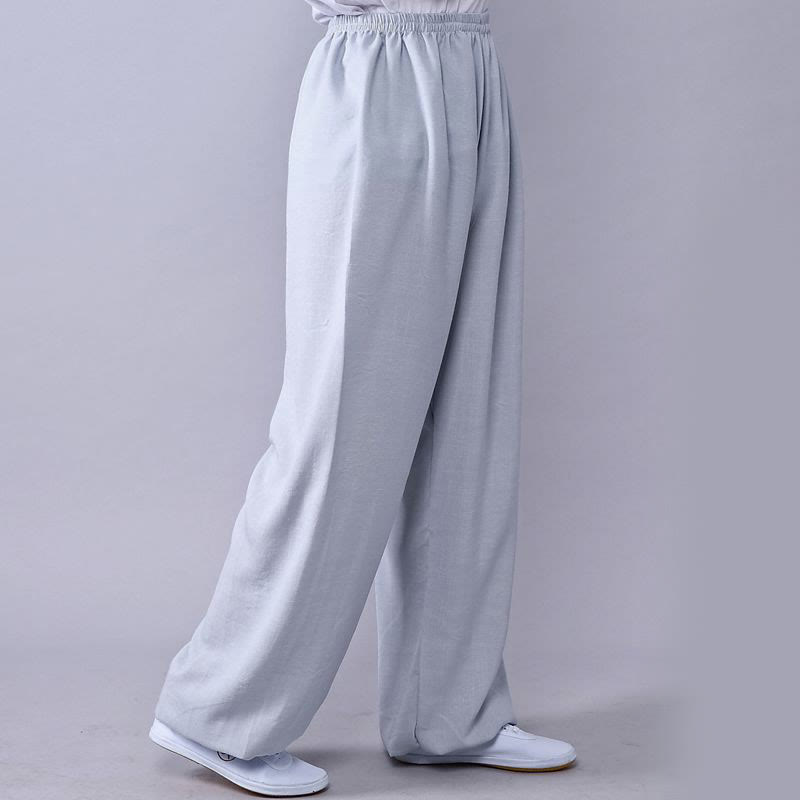 ユニセックスパンツ 太極拳 気功練習用 コットンリネン 伸縮性ウエスト リラックス Buddha Stones - ライトグレー - 3XL- 米国/UK/AU/ EUの2XLに適合 - image 13