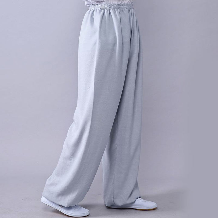 ユニセックスパンツ 太極拳 気功練習用 コットンリネン 伸縮性ウエスト リラックス Buddha Stones - ライトグレー - 3XL- 米国/UK/AU/ EUの2XLに適合 - image 13