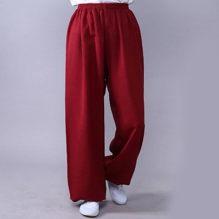 ユニセックスパンツ 太極拳 気功練習用 コットンリネン 伸縮性ウエスト リラックス Buddha Stones - クリムゾン - 3XL- 米国/UK/AU/ EUの2XLに適合 - image 18