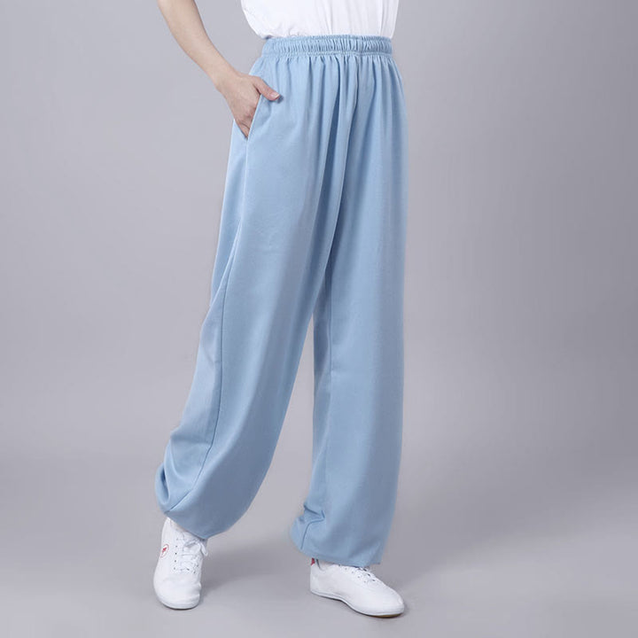 Buddha Stones夏用 ユニセックス 伸縮性ウエスト 太極拳・気功練習用 通気性パンツ ポケット付き - スカイブルー - 3XL- 米国/UK/AU/ EUの2XLに適合 - image 20