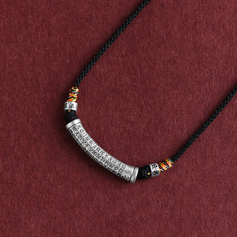 Buddha Stones999スターリングシルバー 六芒般若心経 ネックレスペンダント - 黒（六諦般若心経） - image 1
