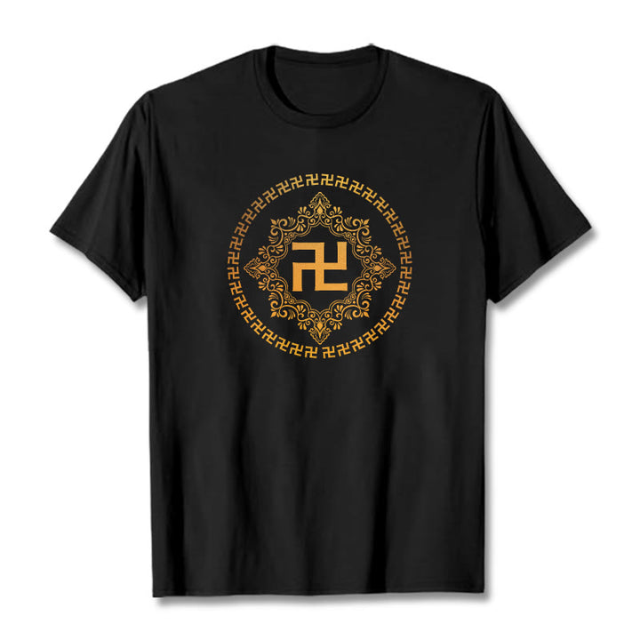 Buddha StonesスワスティカTシャツ - 黒 - 2XL - image 7