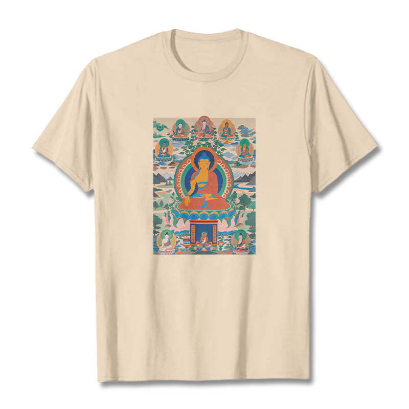 Buddha Stones薬師如来経典をアートに昇華させたTシャツ - ビスク - 2XL - image 11