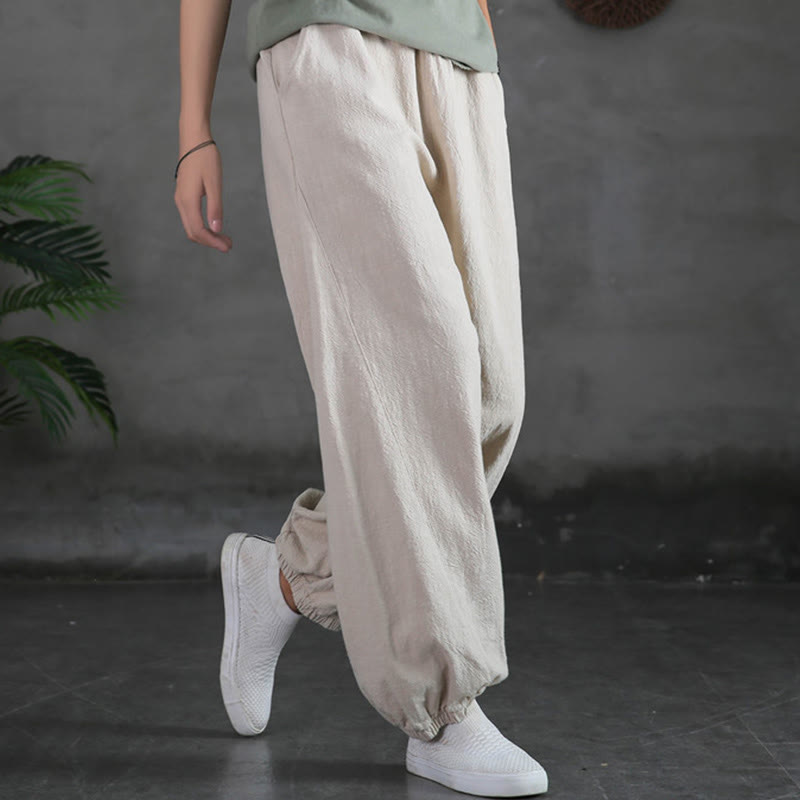 Buddha Stones無地ラミーリネンコットンパンツ ポケット付き - リネン - US4、 UK/AU8、 EU36 (L) - image 9