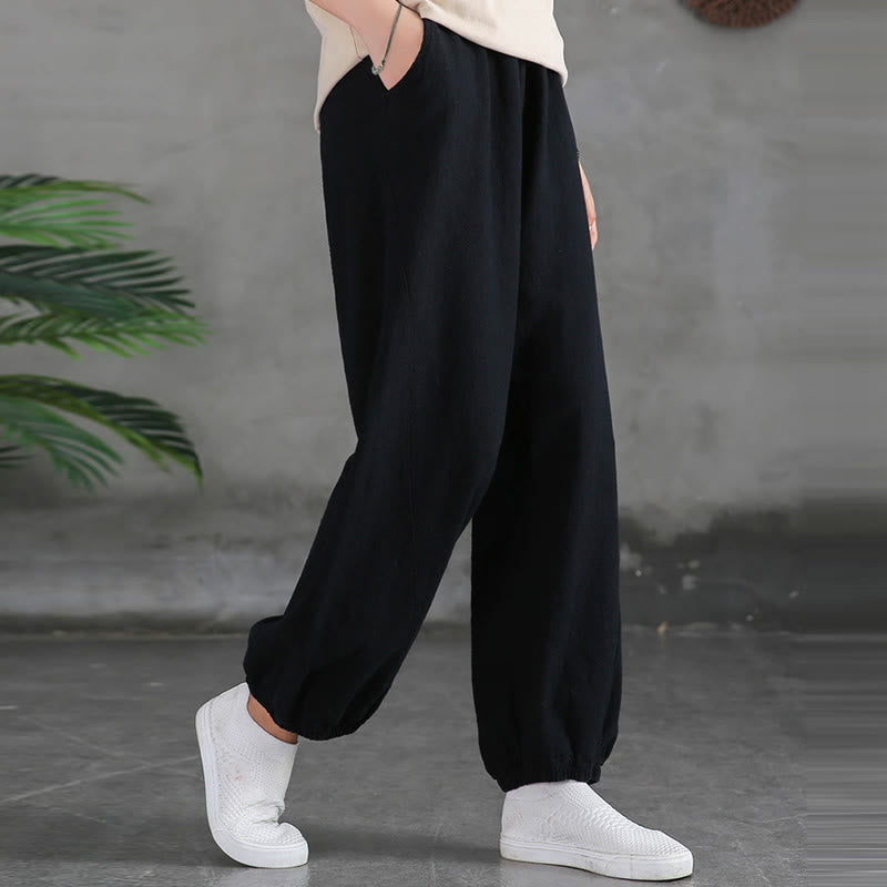 Buddha Stones無地 ラミーリネンコットン レディースパンツ ポケット付き - image 40