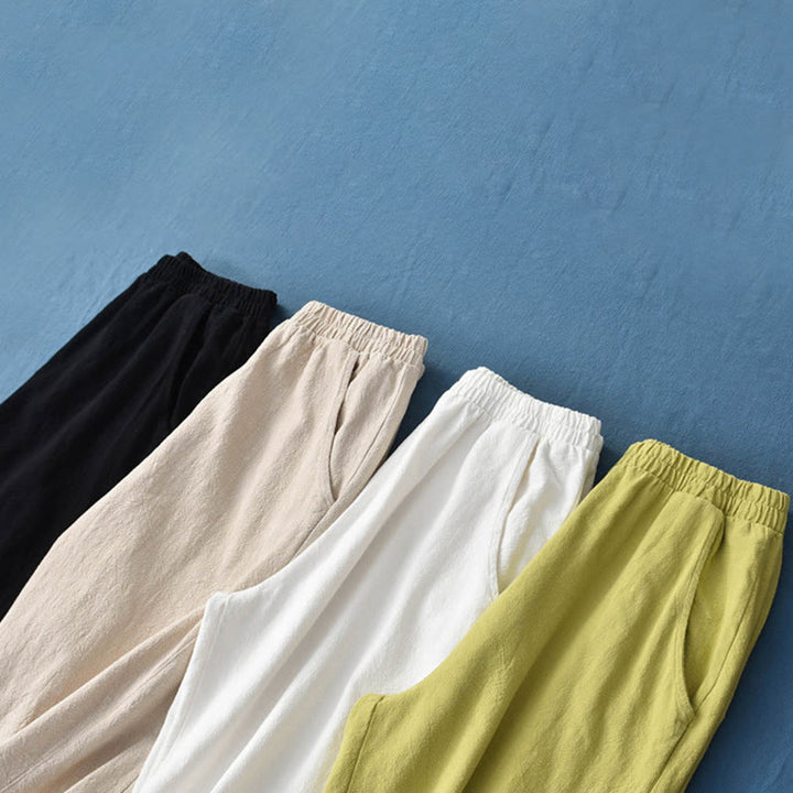 Buddha Stones無地ラミーリネンコットンパンツ ポケット付き - image 14